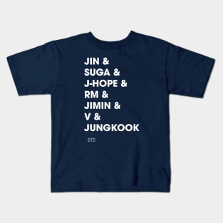 BTS Member Names Kids T-Shirt